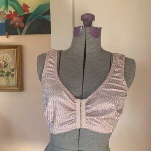 ClearPoint Medical‎ Compression Bra Front Hook Pink Zig Zag Pattern Size 38